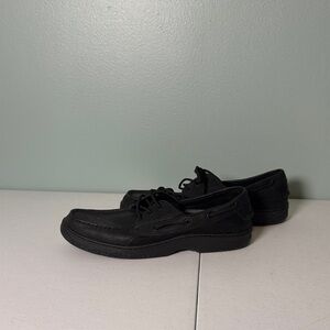 Sperry Men's Black Leather Boat Shoes